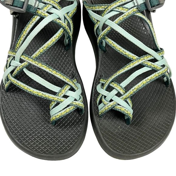 Chaco ZX3 Classic Sport Sandals Toe Loop Triple Strap Mint Green Womens 7 - Picture 3 of 8